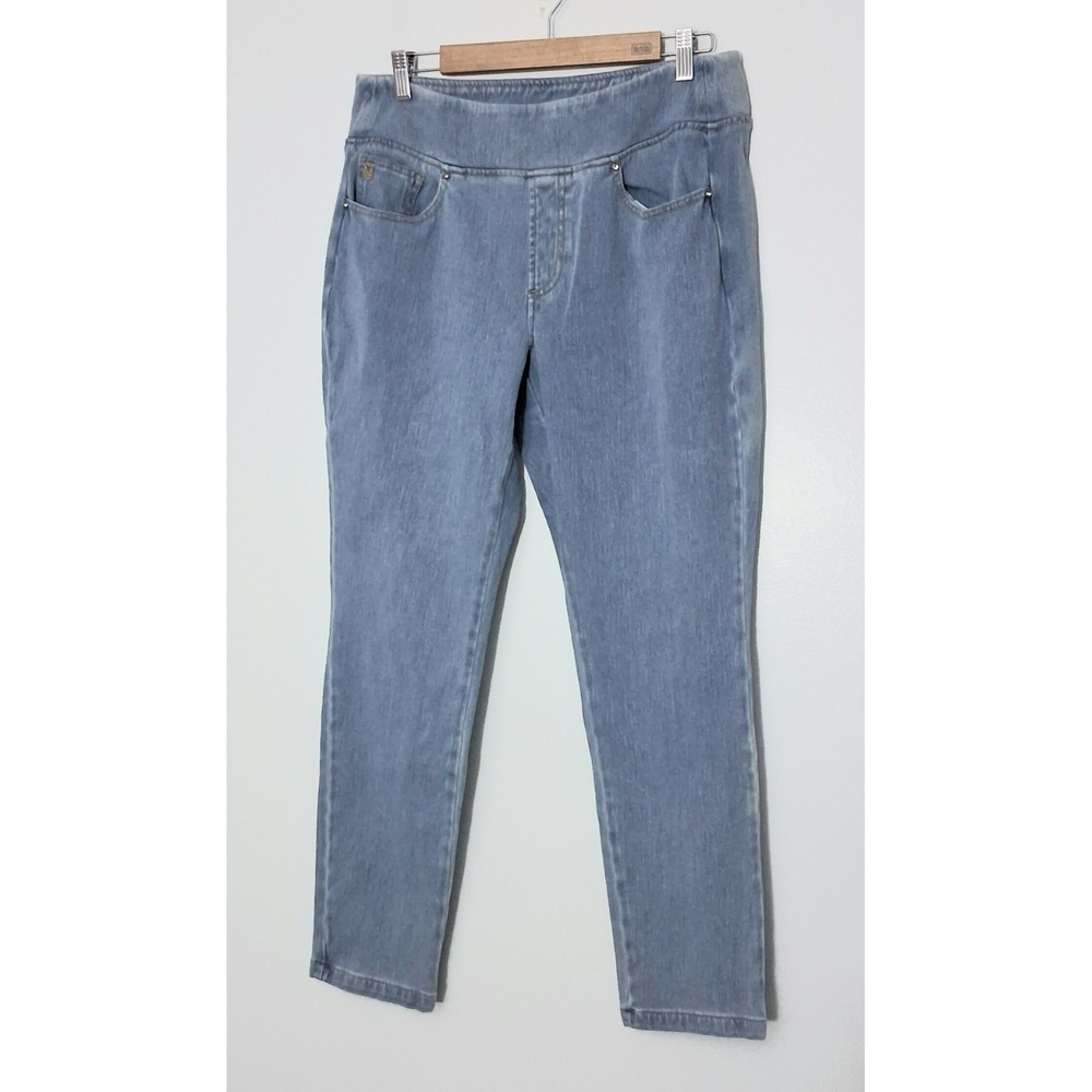 Belle by Kim Gravel Jeans* Women's Size 14 Blue Flexibelle Pullon Knit Jeggings